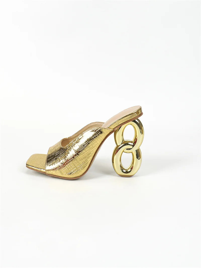 Liyke Leopard Print High Heel Slippers – Sexy Square Toe Summer Sandals for Women