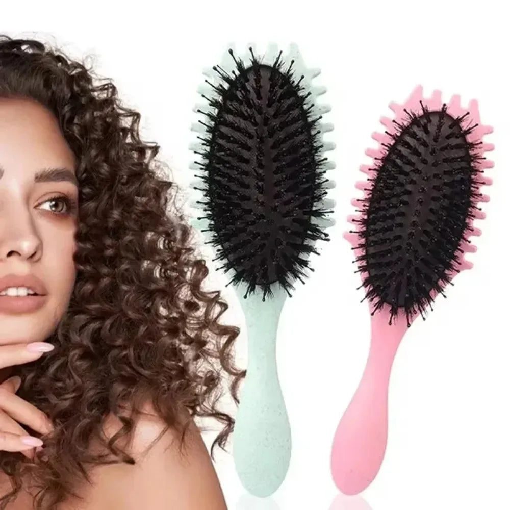 Candy Brush Curly Hair Styling Brush – Nylon Bristle Detangling & Volumizing Comb for Defined Curls
