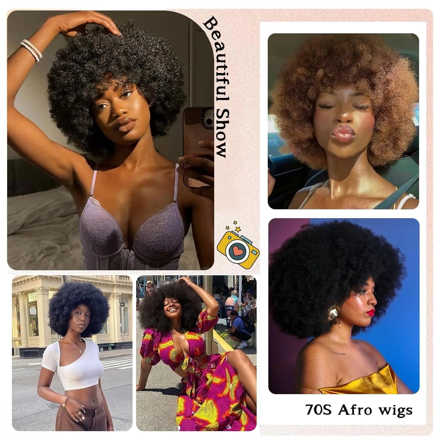 Brazilian Afro Kinky Curly Bob Wigs 200% Density Remy Human Hair Wigs Nature Black Color Wigs With Bang Glueless For Black Women