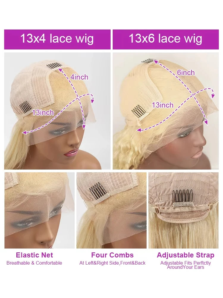 Blonde 613 Hd Lace frontal Wig 13X6 Body Wave Colored 100% Human Hair wigs Real Brazilian Hair Human Hair For Women