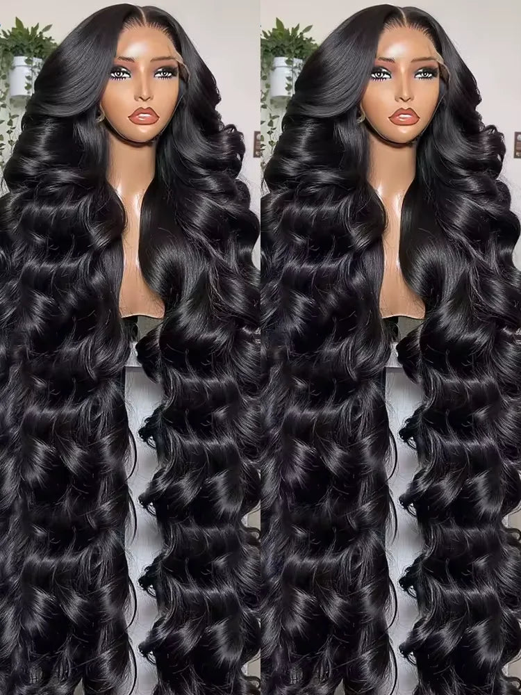 250% 13x6 Hd Transparent Lace Frontal Wig 13x4 Body Wave Human Hair Wigs 30 32 40 Inch  Lace Front Brazilian 100% Human Hair Wig
