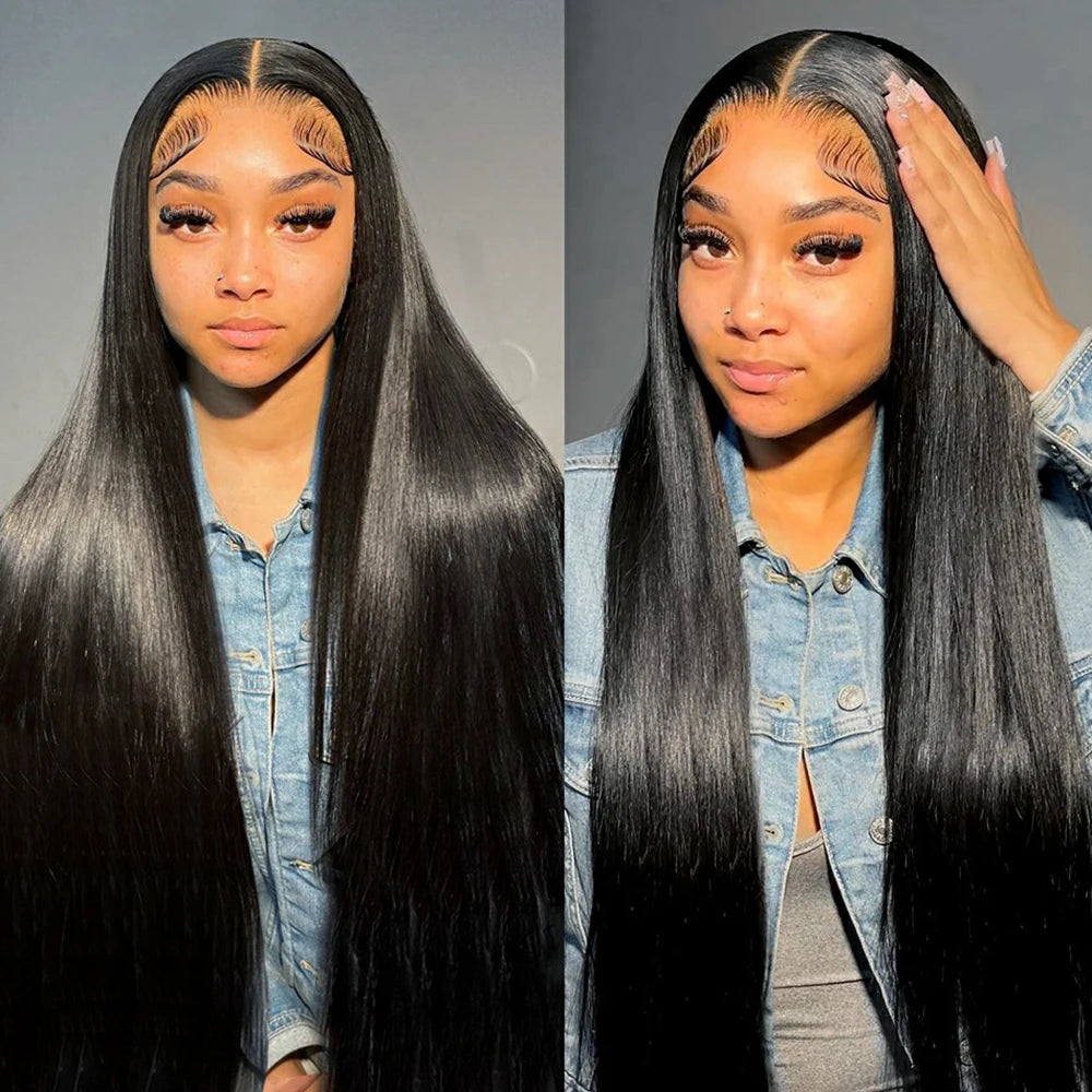 Bone Straight Human Hair Wigs For Women 180% Density 4X4 HD Transparent Lace Closure Wig Pre Plucked 13x4 13x6 Lace Front Wig
