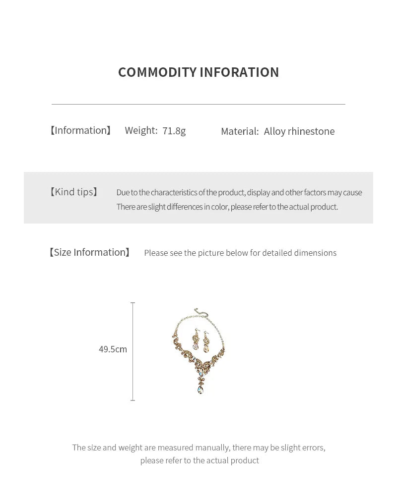 French Light Luxury Rhinestone Hollow Water Drop Necklace for Women Exquisite Elegant Collarbone Chains Temperament Jewelry Sets