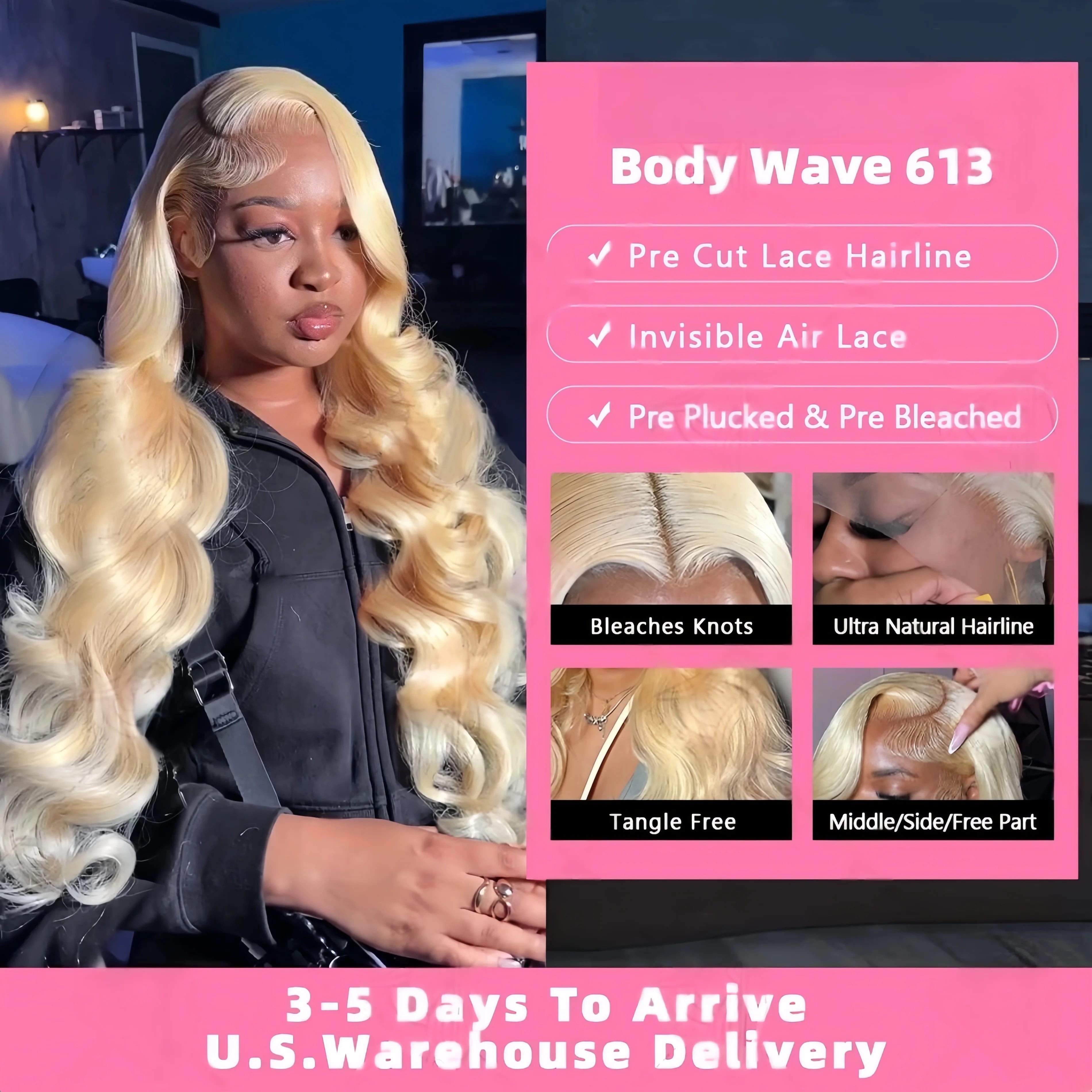 Blonde 613 Hd Lace frontal Wig 13X6 Body Wave Colored 100% Human Hair wigs Real Brazilian Hair Human Hair For Women