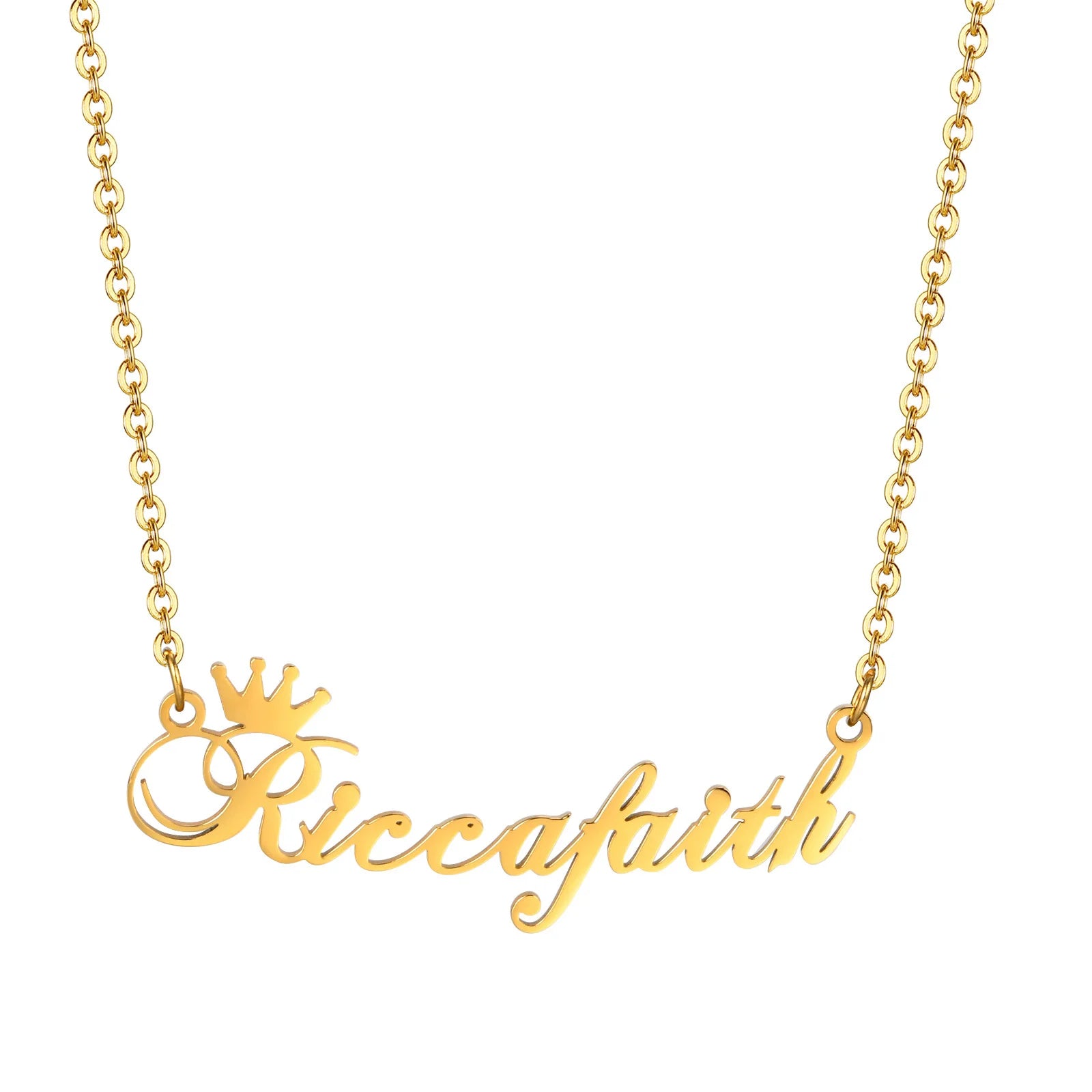 Vnox Custom Name Necklaces for Girls Boys, Stainless Steel Personalized Baby Nameplate Chokers Collar Gift Jewelry