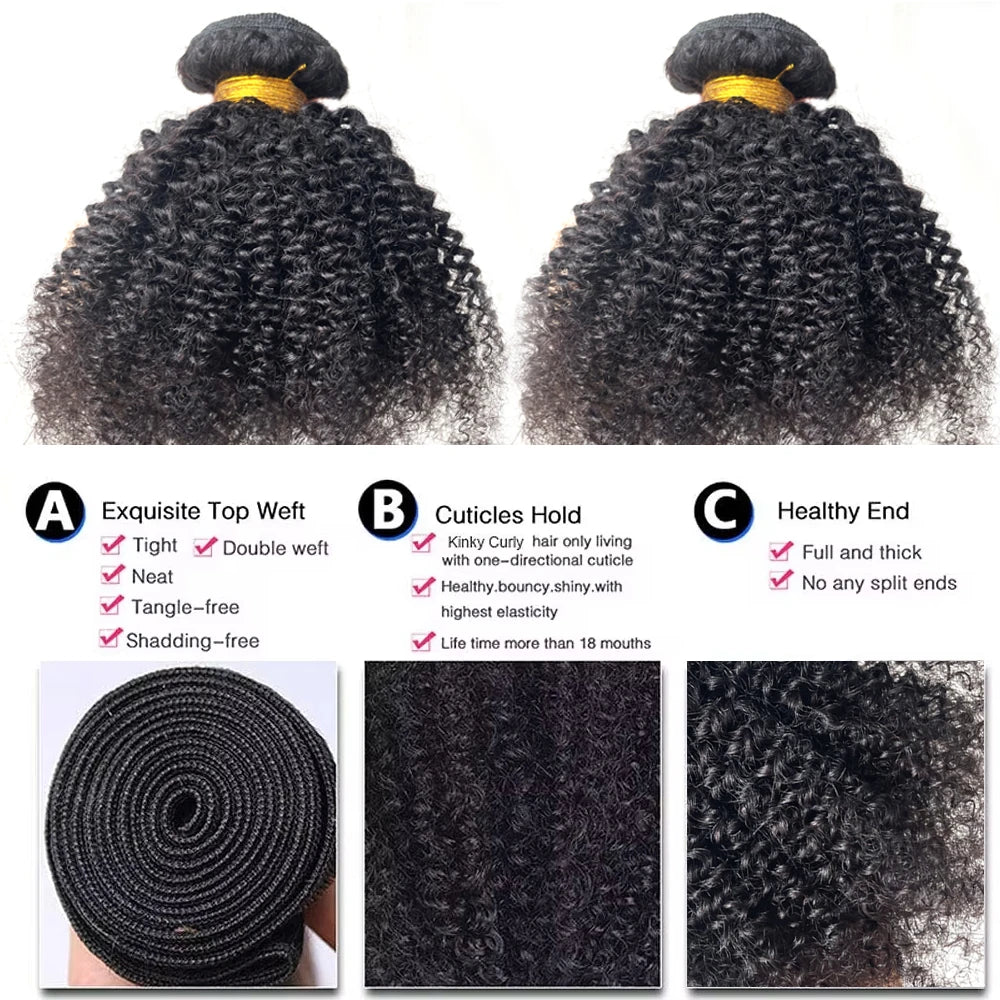 Afro Kinky Curly Bundles Mongolian Kinky Curly Hair Bundles Extension Remy 1 2 3 bundles Deal Curly Human Hair Bundles For Women