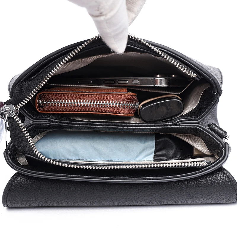 Badiman Genuine Leather Handbag – Women’s Luxury Cowhide Tote & Crossbody Shoulder Bag