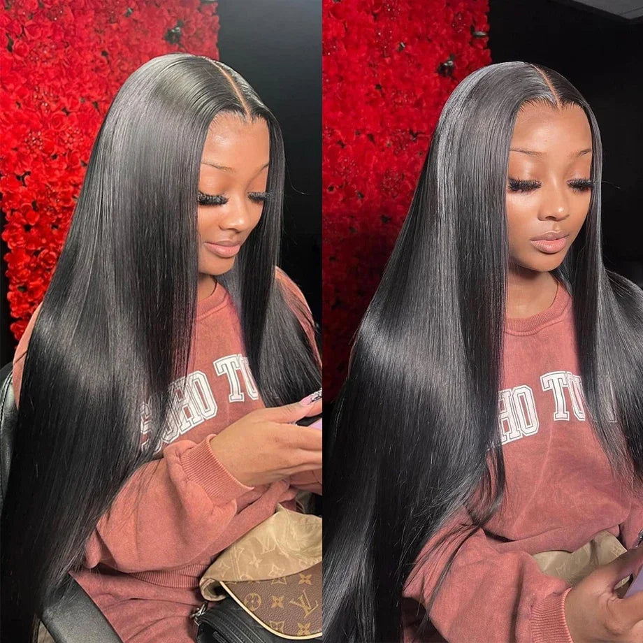 Bone Straight Human Hair Wigs For Women 180% Density 4X4 HD Transparent Lace Closure Wig Pre Plucked 13x4 13x6 Lace Front Wig