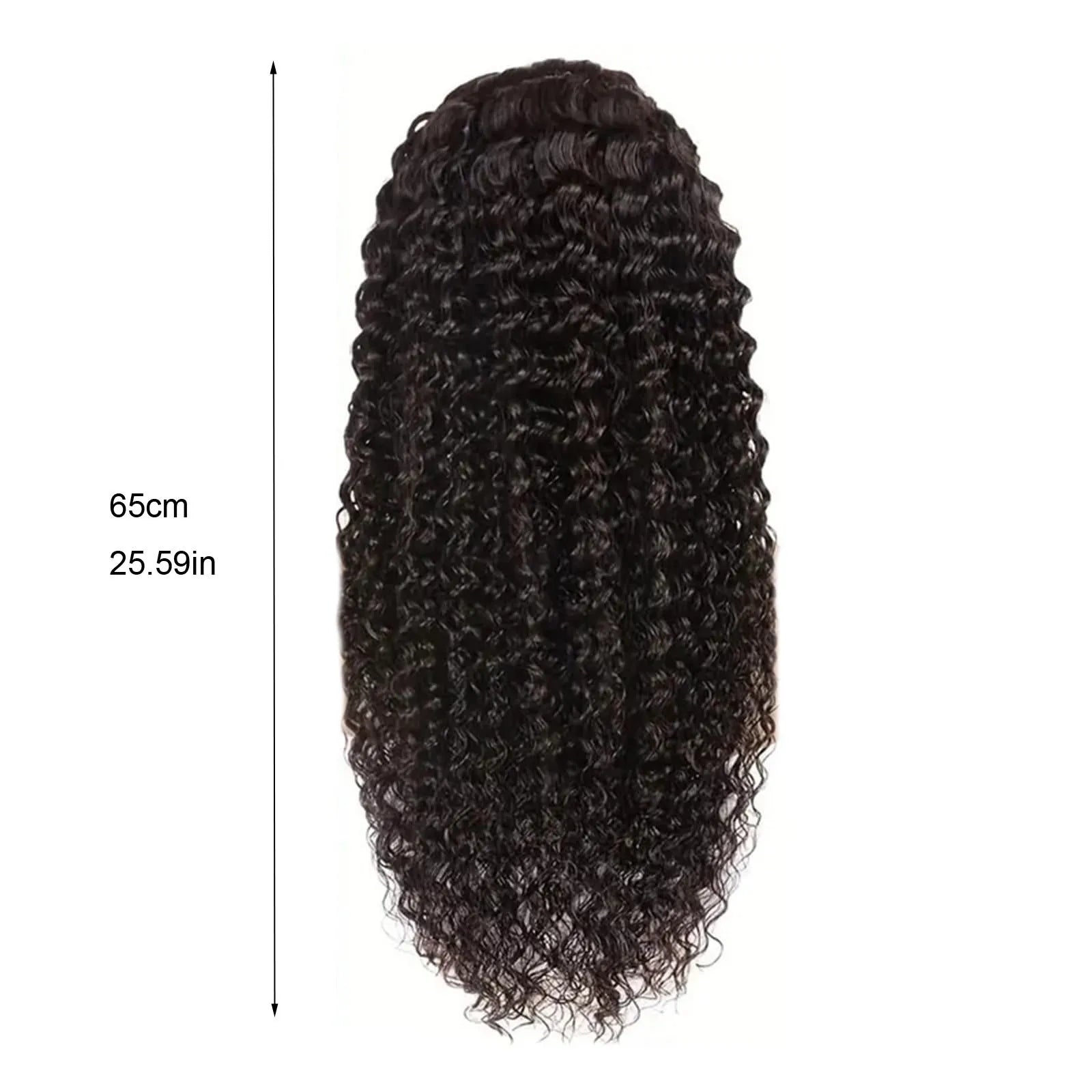 Black Curly Long Wig – Heat-Resistant Lace Front Synthetic Hair, Natural Curly Wavy Wig for Women & Cosplay