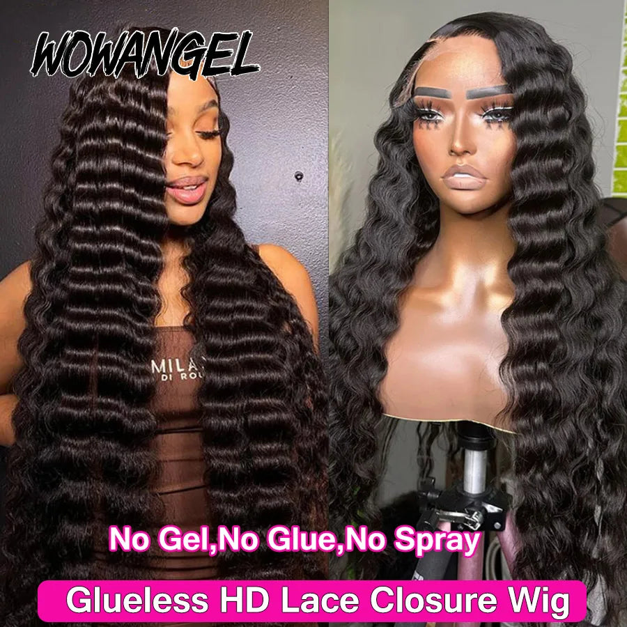 250% Loose Deep Wigs Glueless Wig Invisible 5x5 HD Lace Closure Wig 30 inch Melt Skins Human Hair Wigs Ready to Go Wig For Woman