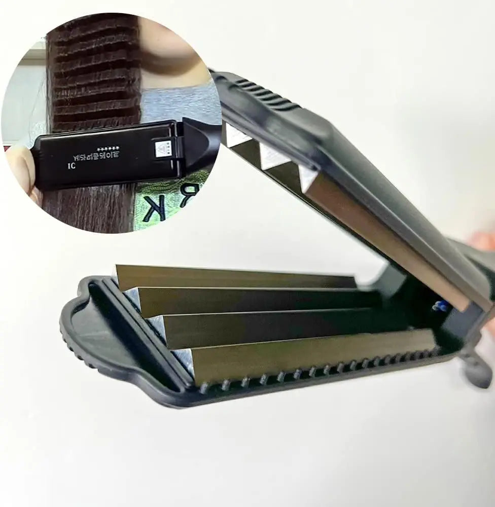 6 Teeth Hair Crimping Iron – Ceramic Corrugated Styling Tool for Volumizing & Fluffy Hairstyles