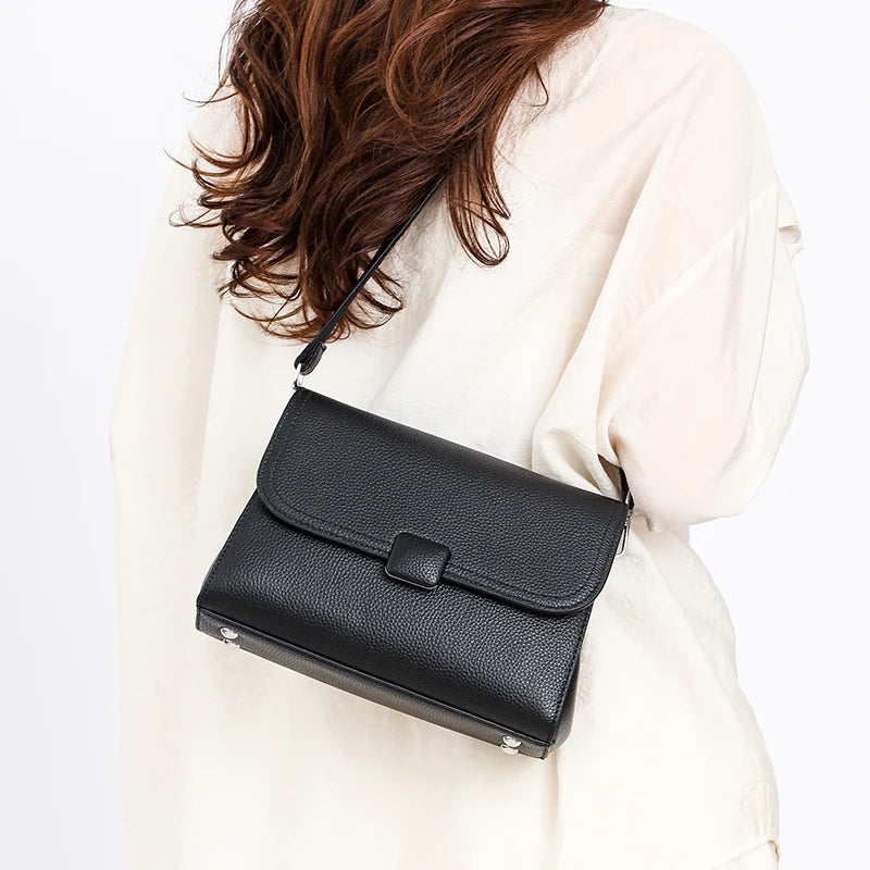 Badiman Genuine Leather Handbag – Women’s Luxury Cowhide Tote & Crossbody Shoulder Bag