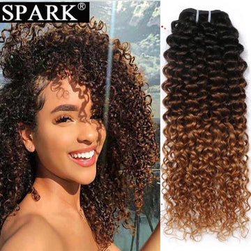 Afro Kinky Curly Human Hair Bundles - Ombre Brazilian Weave