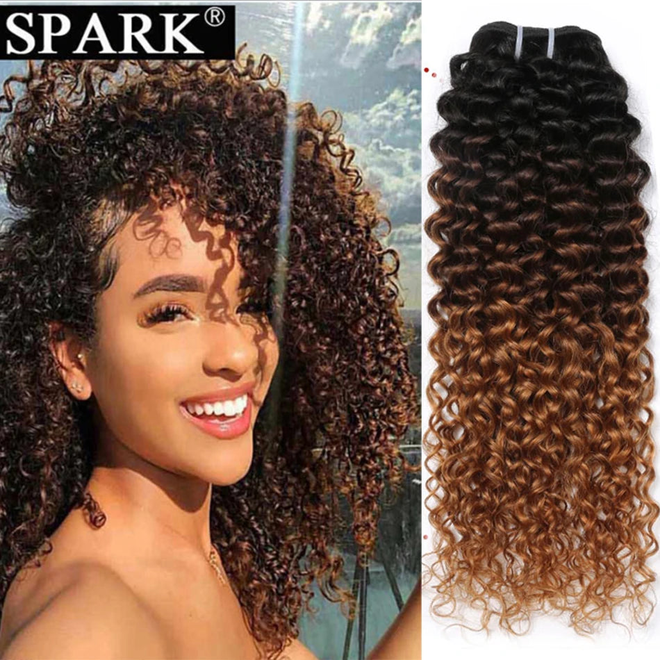 Afro Kinky Curly Human Hair Bundles - Ombre Brazilian Weave