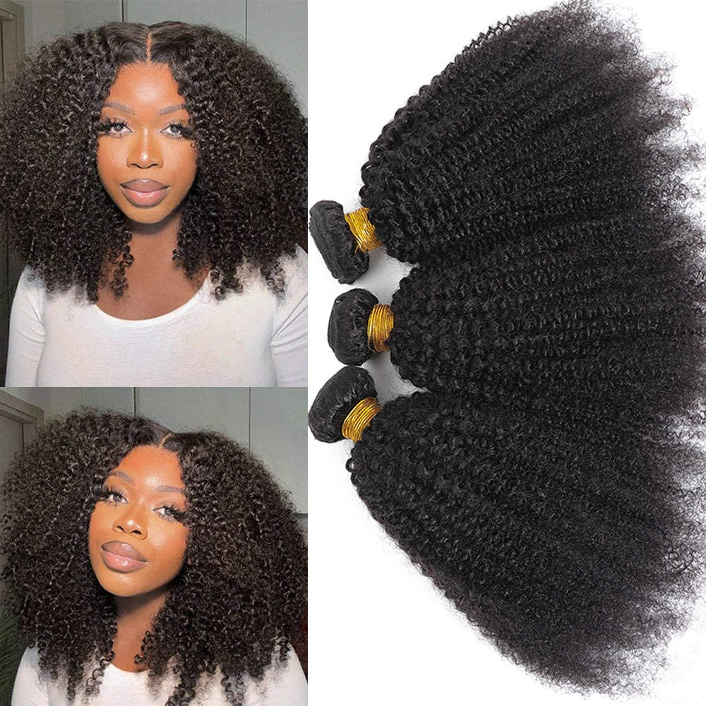 Afro Kinky Curly Bundles Mongolian Kinky Curly Hair Bundles Extension Remy 1 2 3 bundles Deal Curly Human Hair Bundles For Women