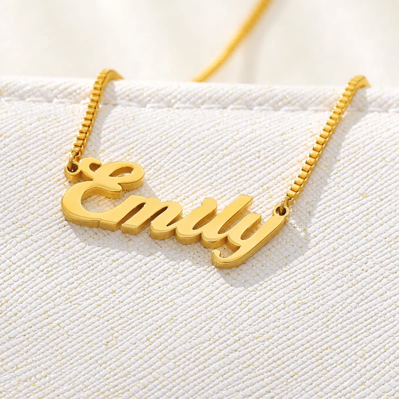 Necklace Optional Font Fashion Custom Nameplate Necklace Stainless Steel Women Clavicle Jewelry