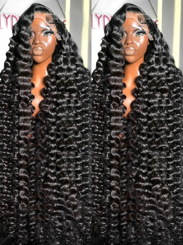 WIGIRL HD 200% 30 Inches Loose Deep Wave Curly 13x6 Wigs Human Hair Lace Frontal 13x4 Water Wave Transparent Lace Front Wig