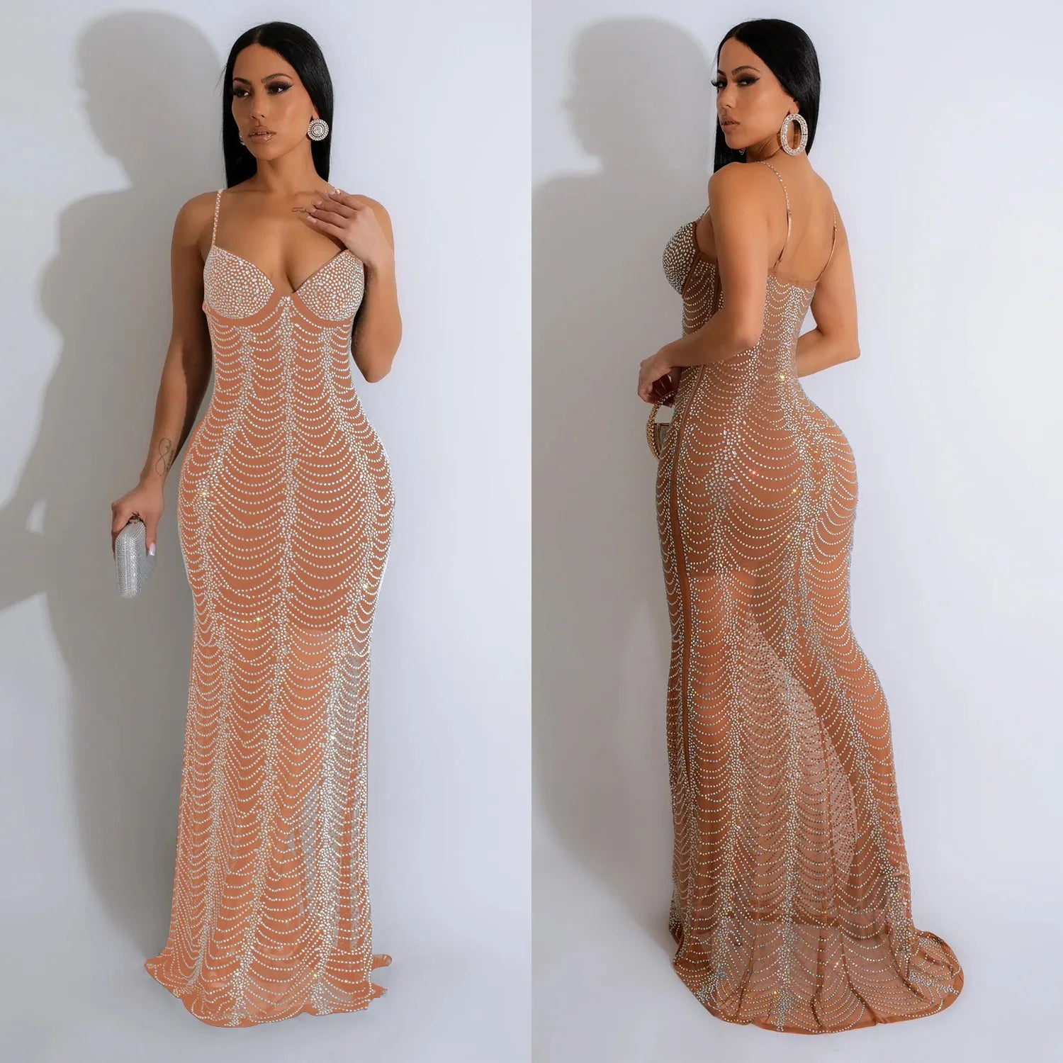 Birthday Evening Party Dress Long Strap Maxi Dresses