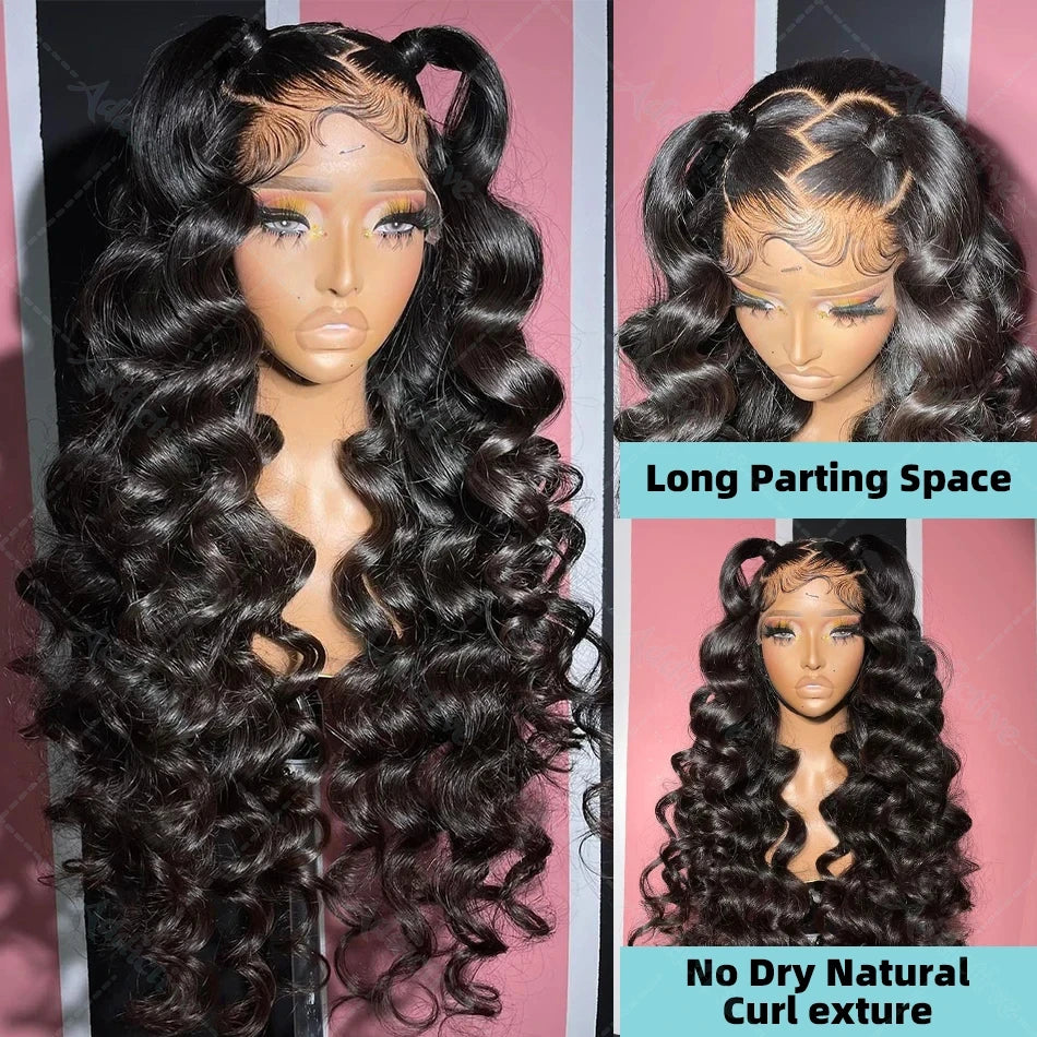 WIGIRL HD 200% 30 Inches Loose Deep Wave Curly 13x6 Wigs Human Hair Lace Frontal 13x4 Water Wave Transparent Lace Front Wig