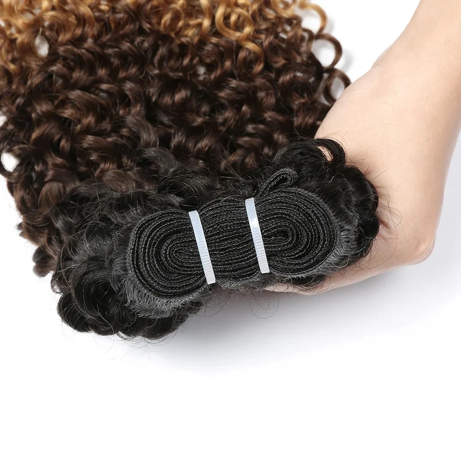 Afro Kinky Curly Human Hair Bundles - Ombre Brazilian Weave