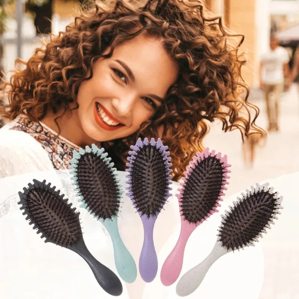 Candy Brush Curly Hair Styling Brush – Nylon Bristle Detangling & Volumizing Comb for Defined Curls