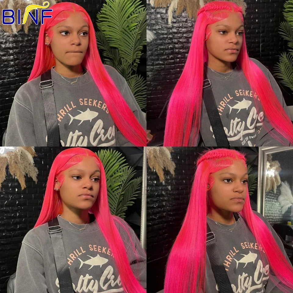 Fashion Trends Hot Pink Colored Straight Human Hair Bundles 100% Remy Hair Extensions Raw 1/3/4 Human Hair Bundles Double Weft
