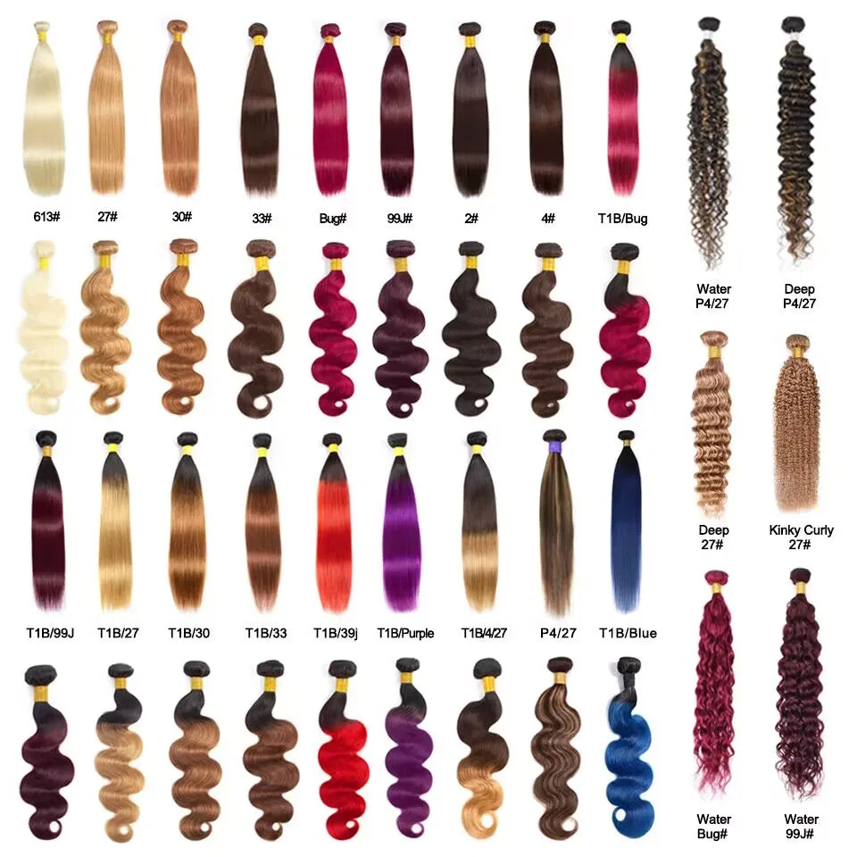 Brazilian Human Hair Weave Bundles Brown Straight Colored Human Hair Bundles Remy Burgundy Red Human Hair Extensions