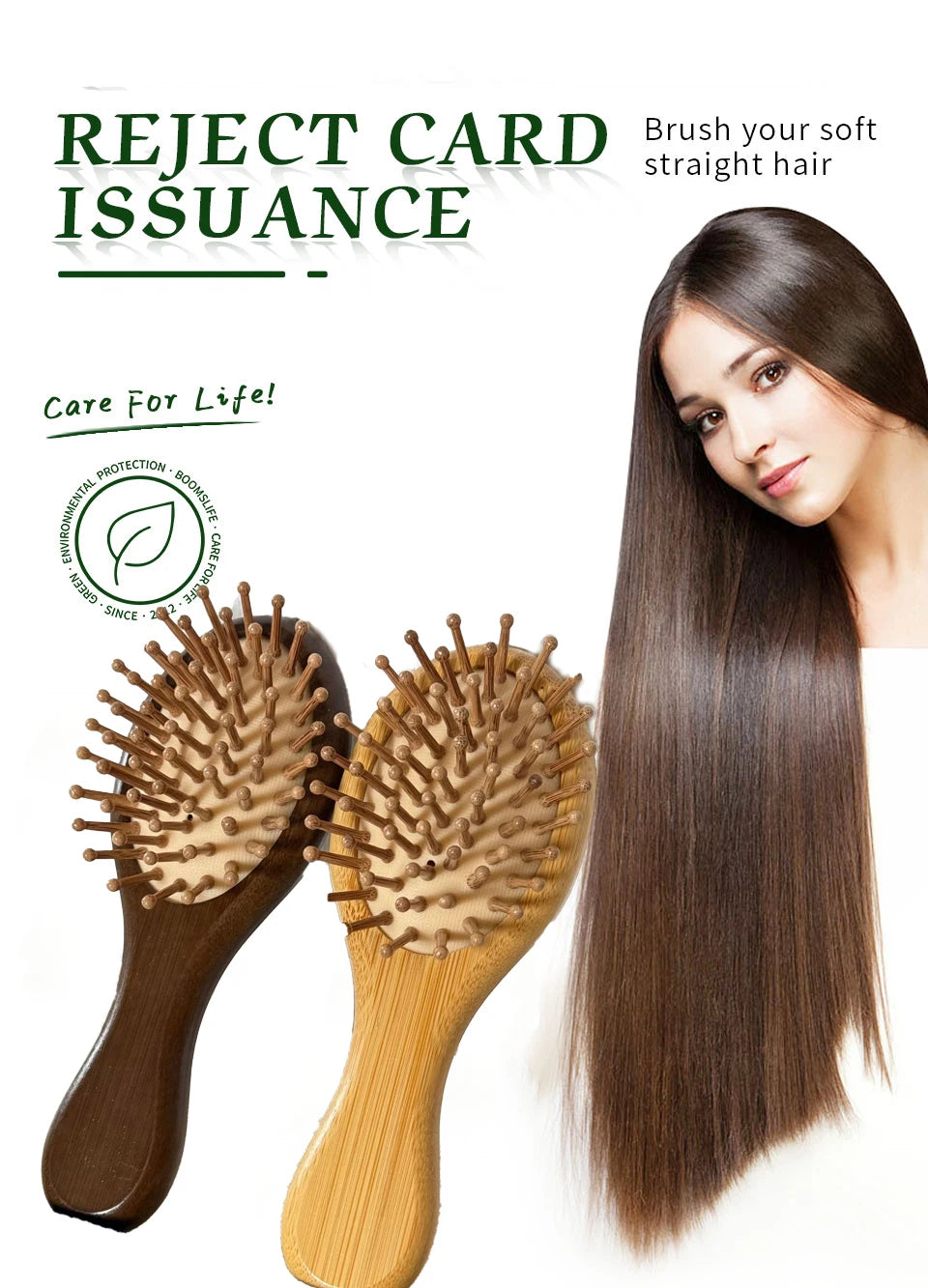Premium Wooden Bamboo Hair Brush – Anti-Hair Loss Comb with Massage Scalp Teeth