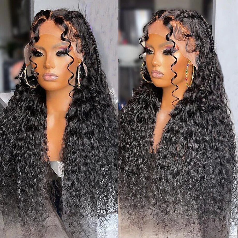 Deep Wave Frontal Wig 13x6 Lace 13x4 Curly Lace Front Human Hair Wigs For Women Wet And Wavy 4x4 Water Lace Closure Wig