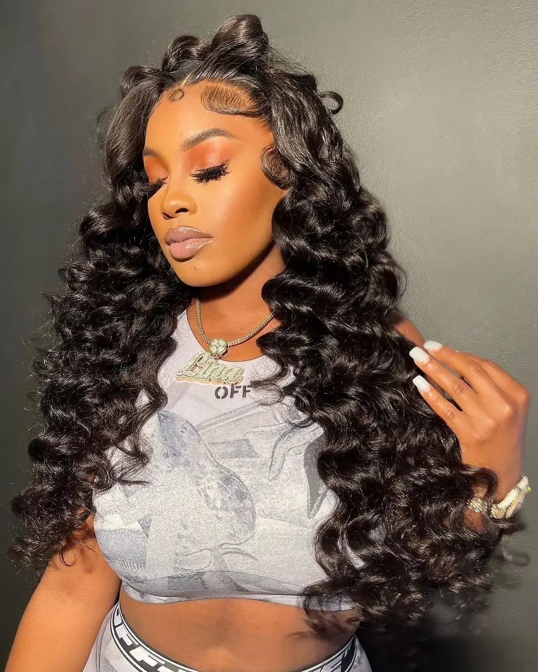 Lace Frontal Wig Loose Deep Wave Curly Human Hair Wig Preplucked Water Wave Brazilian Lace Front Wigs