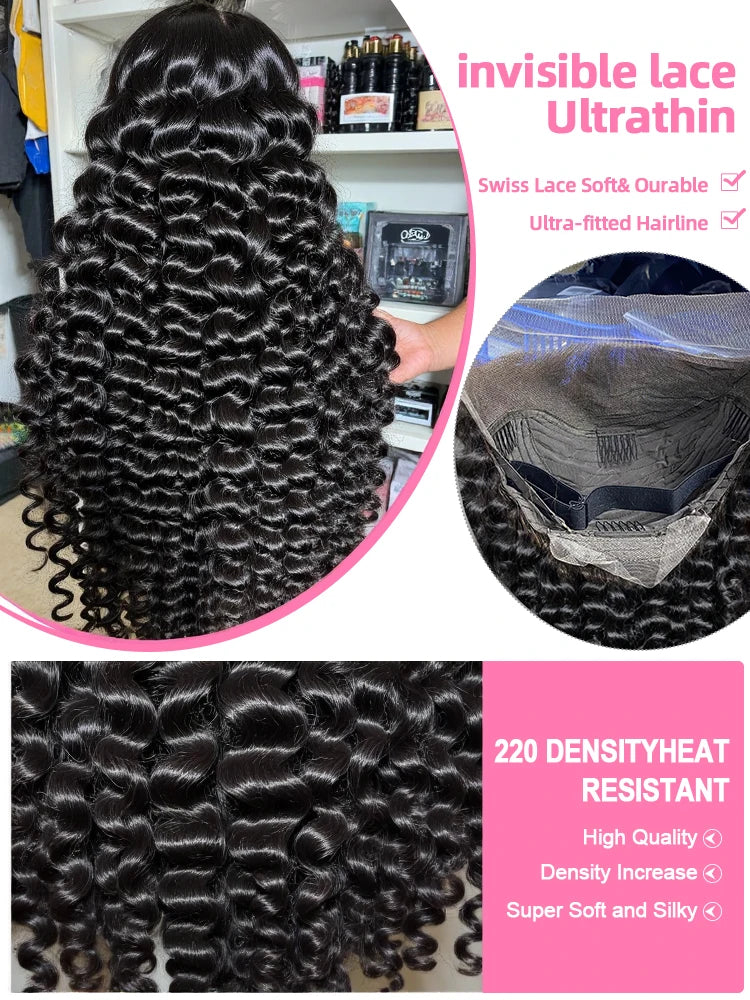 Lace Frontal Wig Loose Deep Wave Curly Human Hair Wig Preplucked Water Wave Brazilian Lace Front Wigs