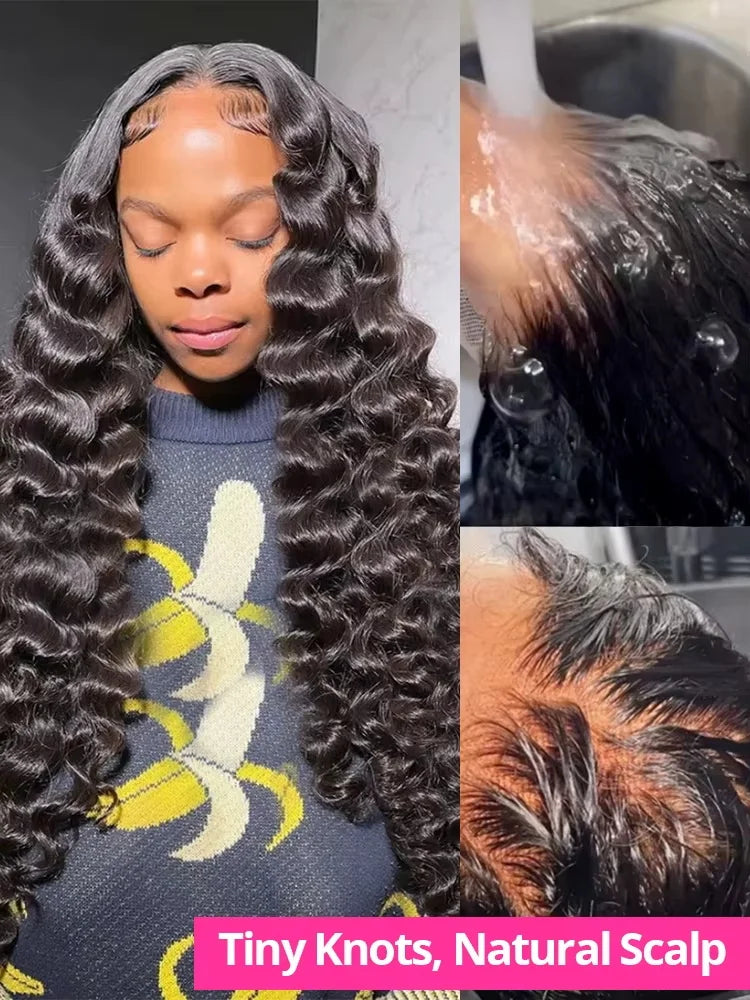 WIGIRL HD 200% 30 Inches Loose Deep Wave Curly 13x6 Wigs Human Hair Lace Frontal 13x4 Water Wave Transparent Lace Front Wig