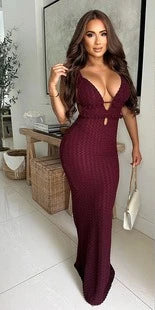 Dress Woman Hollow Ruffles Summer Backless Straps Solid Lace Tierred Chic Elegant Party Skinny Vestidos