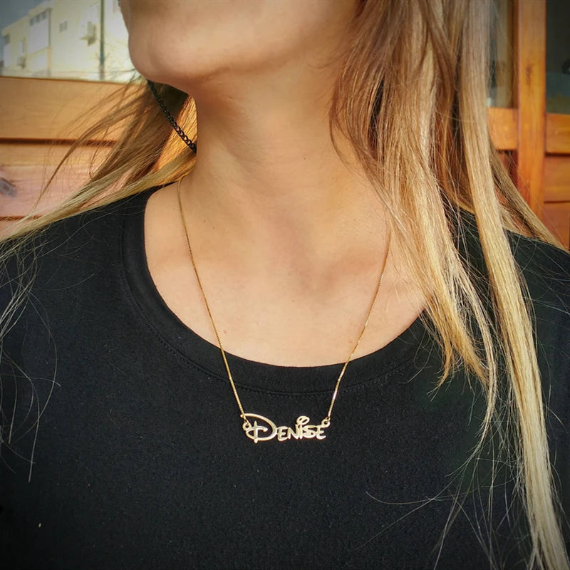 Necklace Optional Font Fashion Custom Nameplate Necklace Stainless Steel Women Clavicle Jewelry