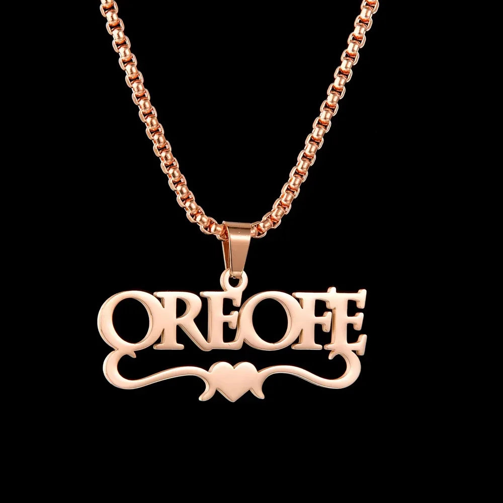 Lemegeton Custom Name Necklace Men Stainless Steel Jewelry Personalized Crown Pendant Customized Punk Thick Chain Party Gifts