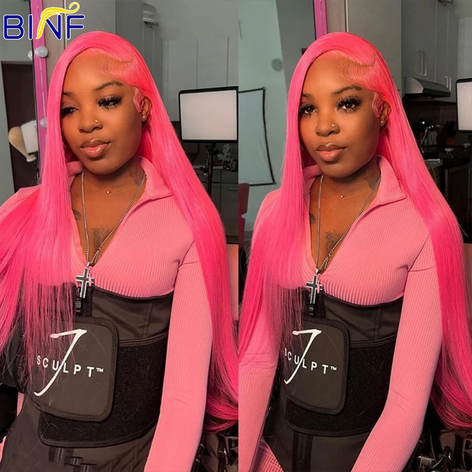 Fashion Trends Hot Pink Colored Straight Human Hair Bundles 100% Remy Hair Extensions Raw 1/3/4 Human Hair Bundles Double Weft