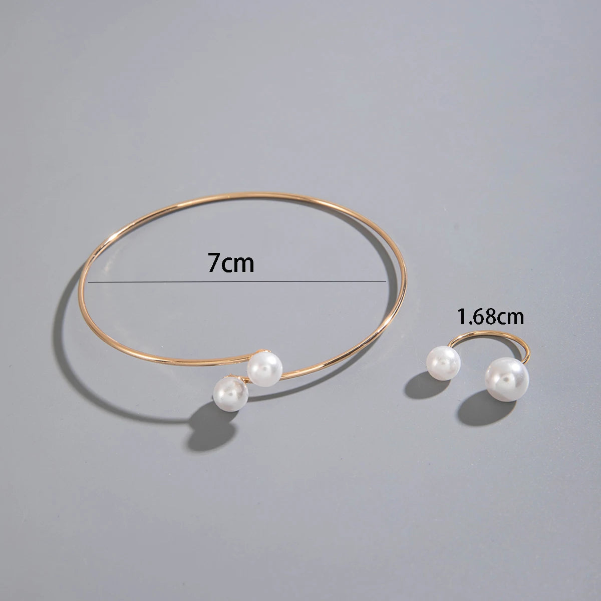 Fashiona Colored Rhinestone Butterfly Flower Imitation Pearl Irregular Ring Bracelet set Suitable for women