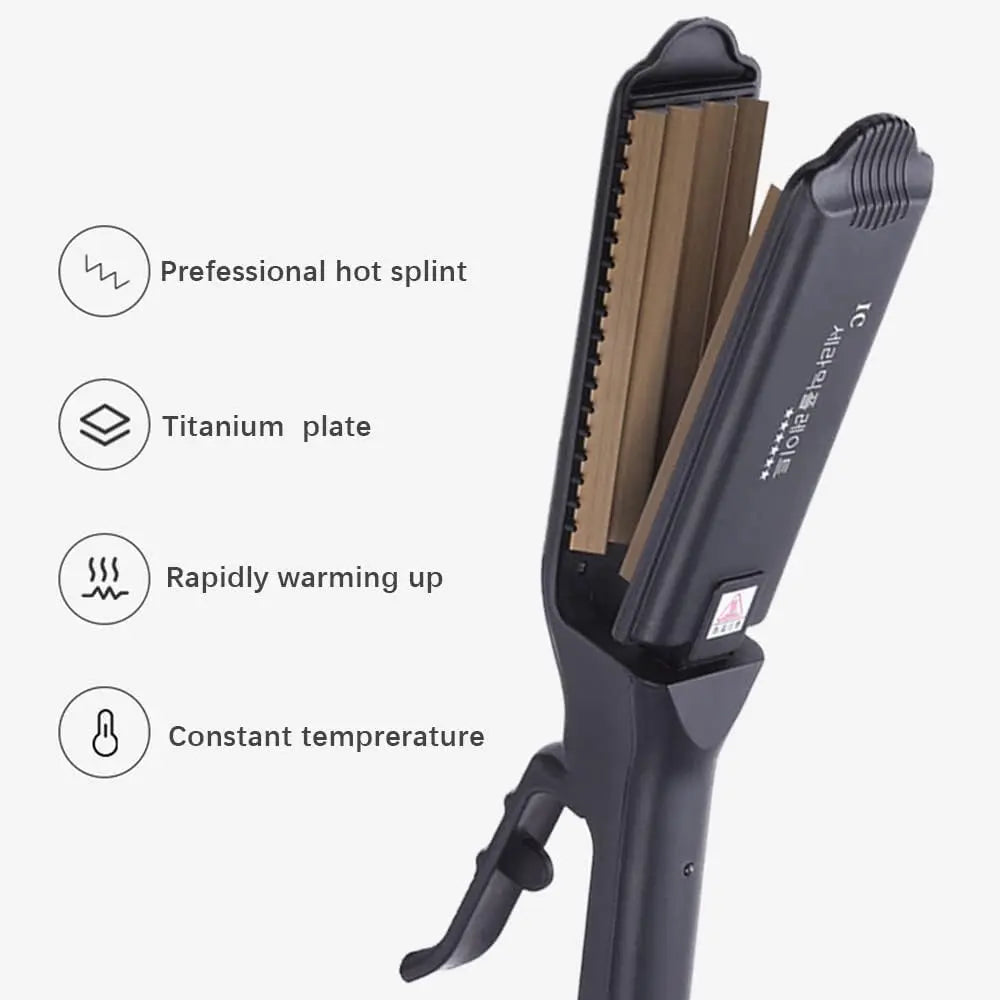 6 Teeth Hair Crimping Iron – Ceramic Corrugated Styling Tool for Volumizing & Fluffy Hairstyles