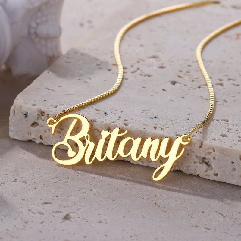 Necklace Optional Font Fashion Custom Nameplate Necklace Stainless Steel Women Clavicle Jewelry