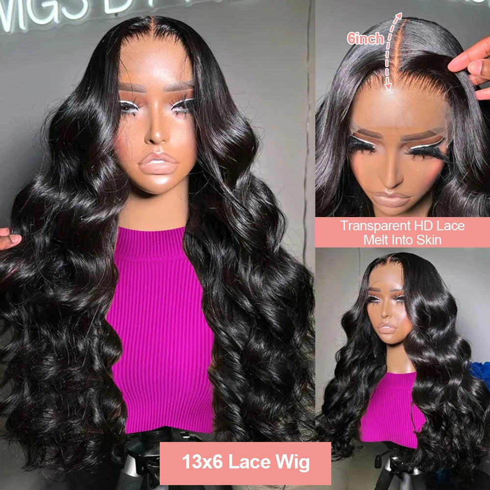 HD Body Wave Lace Front Wig for Women High-Density Brazilian Human Hair Extensions 36-40 Inch 13x6 and 13x4