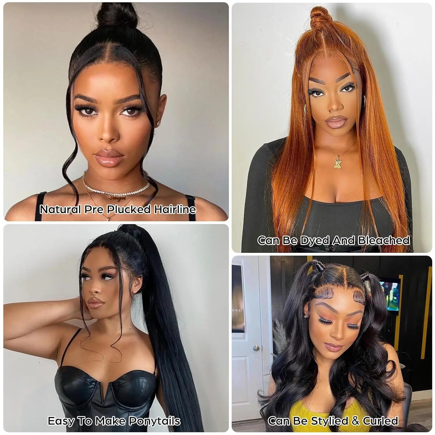 250 Density 360 Full Lace Wigs 100% Human Hair Glueless Pre Plucked Brazilian Straight 13x6 Hd Lace Frontal Wig For Women