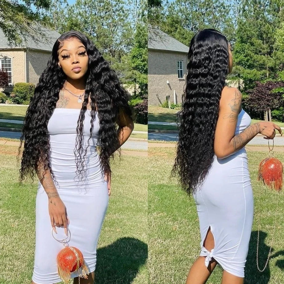 Deep Wave Frontal Wig 13x6 Lace 13x4 Curly Lace Front Human Hair Wigs For Women Wet And Wavy 4x4 Water Lace Closure Wig
