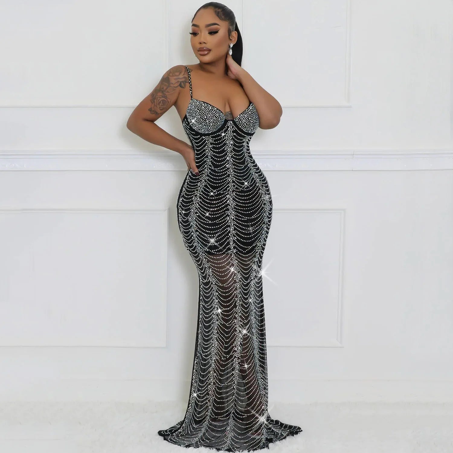 Birthday Evening Party Dress Long Strap Maxi Dresses