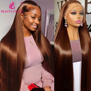 Chocolate Brown Lace Front Wig - 100% Human Hair