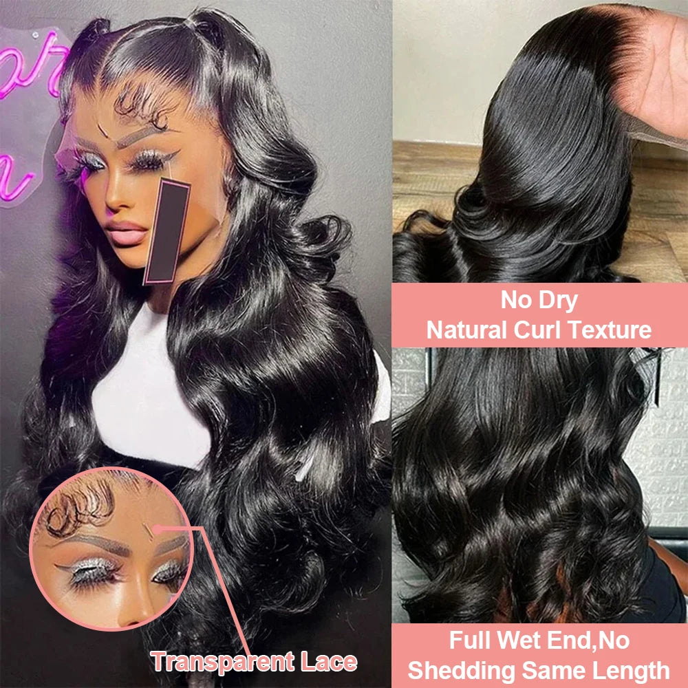 HD Body Wave Lace Front Wig for Women High-Density Brazilian Human Hair Extensions 36-40 Inch 13x6 and 13x4