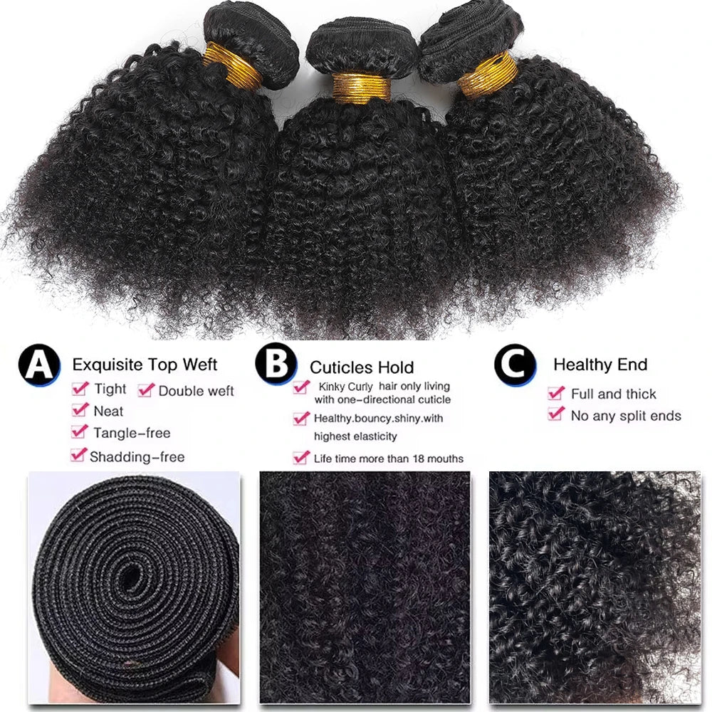 Afro Kinky Curly Bundles Mongolian Kinky Curly Hair Bundles Extension Remy 1 2 3 bundles Deal Curly Human Hair Bundles For Women