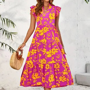 2024 New Black Style Women's Hollow Elastic Waist Frill Stretch Sleeveless Sheath Dress Women's Clothing Skirts Women's