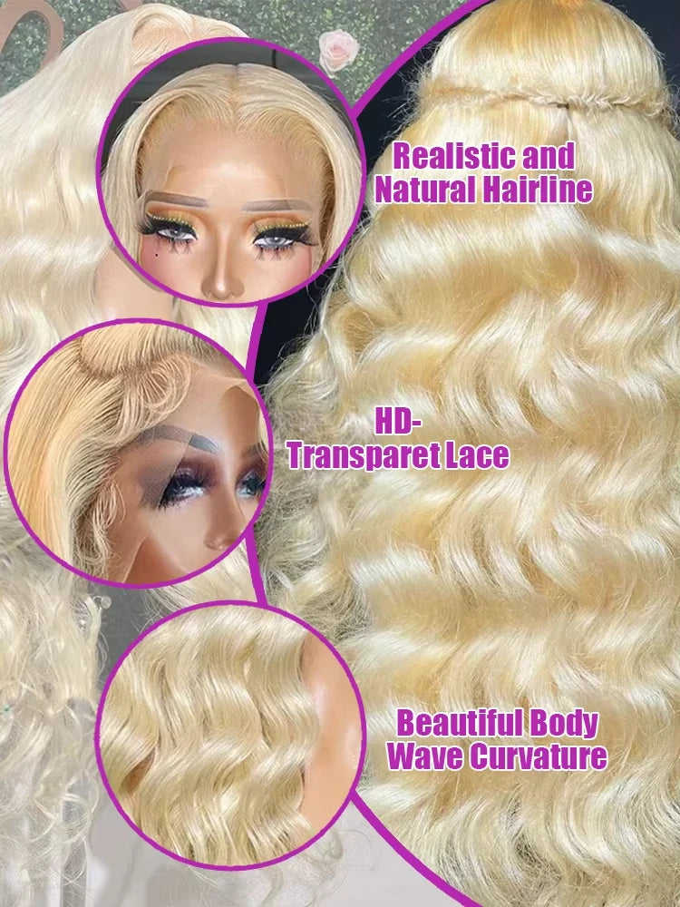 Blonde 613 Hd Lace frontal Wig 13X6 Body Wave Colored 100% Human Hair wigs Real Brazilian Hair Human Hair For Women