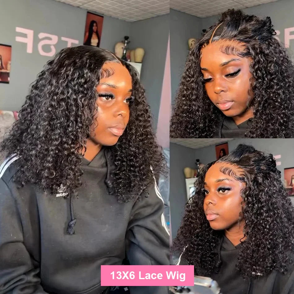Bob Wig Human Hair Curly Wigs Short Deep Wave 13x6 Hd Lace Frontal Wig Brazilian 5x5 Closure Bob Wig For Women