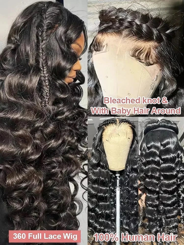 WIGIRL HD 200% 30 Inches Loose Deep Wave Curly 13x6 Wigs Human Hair Lace Frontal 13x4 Water Wave Transparent Lace Front Wig